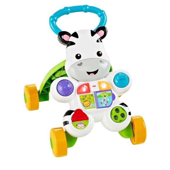 Fisher-Price Learn With Me Zebra Walker, First Steps Baby Walker Push Along Toy - Picture 3 of 3